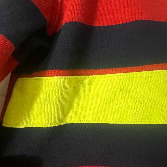 Mini Boden Red Navy Striped Hoodie with Yellow Accent Hooded Rugby 4-5Y 💯 Cotton - Picture 2 of 8